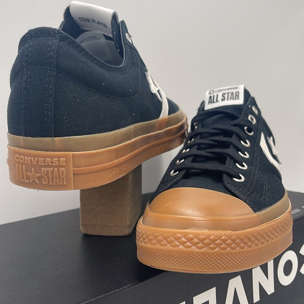 Converse Men's A08847C
STAR PLAYER 76 OX
All 
CONVERSE Black and Brown Sneakers - Picture 8 of 16
